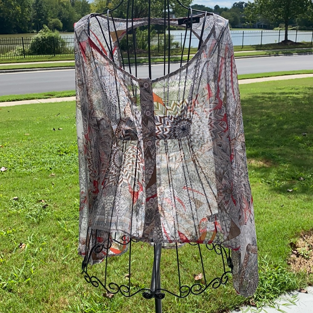 Boho chic hi-lo sheer top